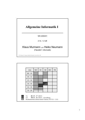 Allgemeine Informatik I - Fakultät für Mathematik und ...