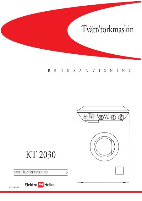 KT 2030 Tvätt/torkmaskin - Electrolux-ui.com