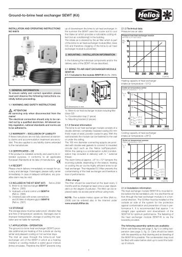 Ground-to-brine heat exchanger SEWT (Kit) - HELIOS Ventilatoren