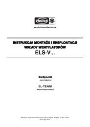 Instrukcja montażu i eksploatacji - wkłady wentylatorów ELS-V - istpol