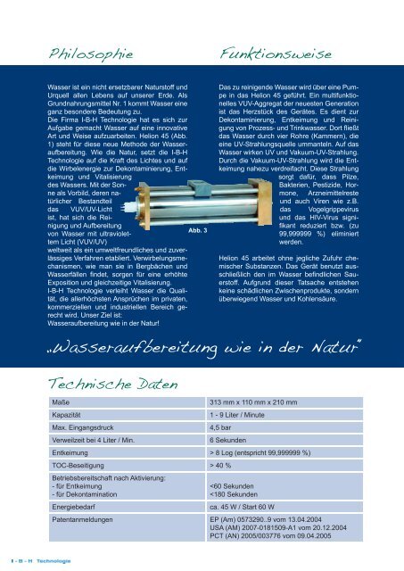 Helion 45 Produktbeschreibung - IBH Technologie