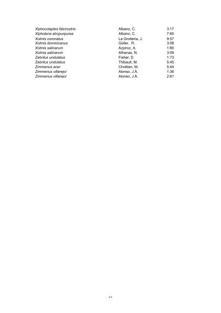 NeoBirding index vols 1-9 - Neotropical Bird Club