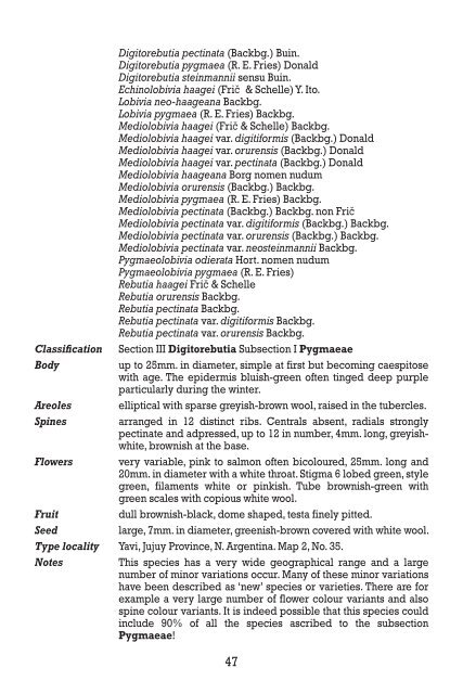 the genus rebutia 1895â€”1981 - Free