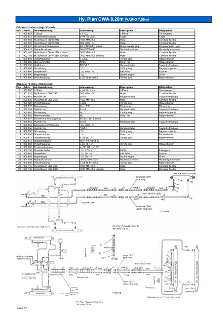 parts book CWA 210307