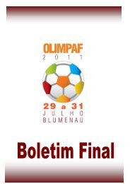 Boletim Final - Olimpaf 2011 - SESI Esporte