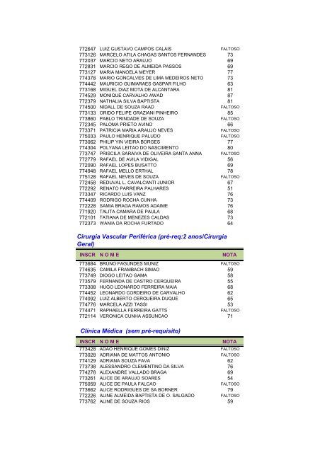 NOTA Anestesiologia (sem pré-requisito)