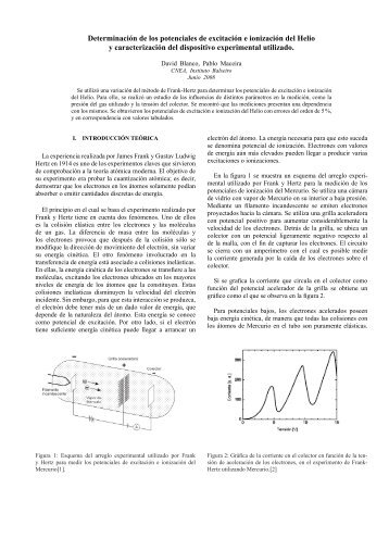 Determinación de los potenciales de excitación e ... - Instituto Balseiro