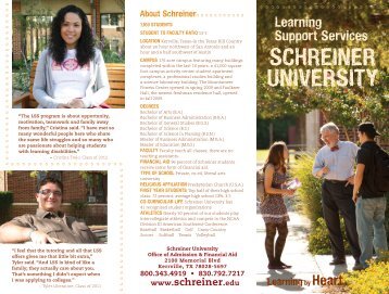 Learning Support Services - Schreiner University