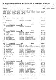 Protokoll Wettkampf 13 - 44. Deutsche Meisterschaft - Kurze Strecken