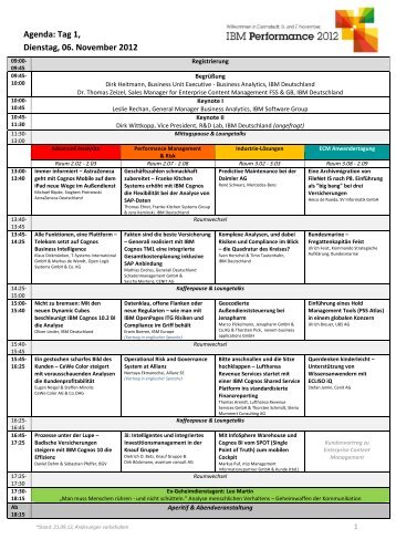 Agenda: Tag 1, Dienstag, 06. November 2012 - novem business ...