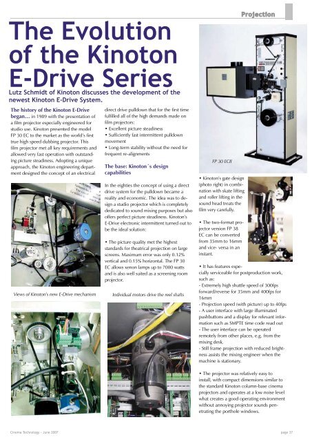 The Evolution of the Kinoton E-Drive Series