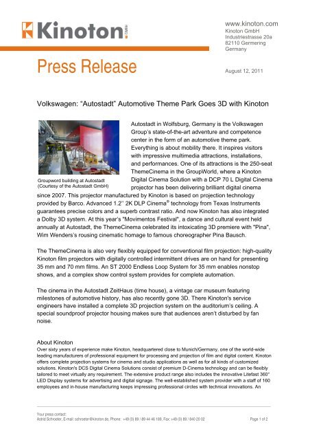 Press Release - Kinoton