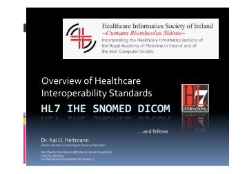 HL7 IHE SNOMED DICOM - hiqa.ie