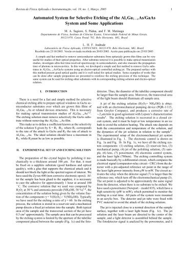 Automated System for Selective Etching of the AlxGa1−xAs/GaAs ...