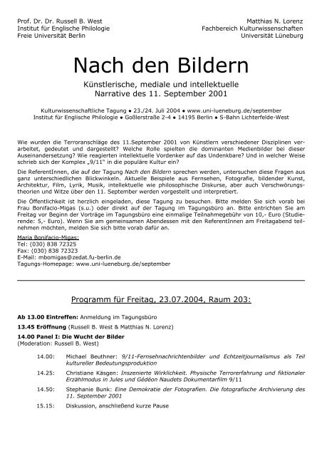 Nach den Bildern - Institut für Germanistik