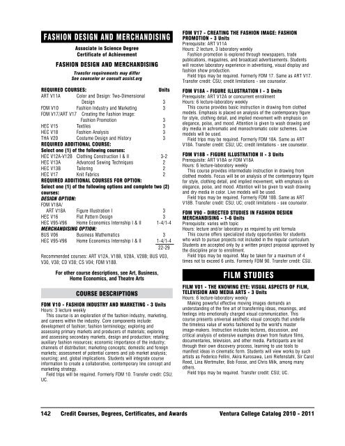 2011 General CataloG & announCement of Courses - Ventura College