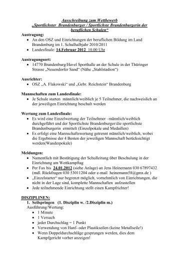 Sportlichster Brandenburger / Sportlichste Brandenburgerin der ...