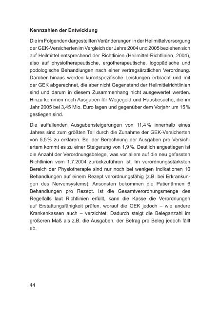 GEK Report: Heil- und Hilfsmittel-Report 2006 - Presse