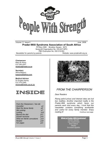 June 2008 - Prader-Willi Syndrome Association (South Africa)