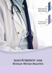 Qualitätsbericht 2008 des Klinikums Wetzlar ... - Lahn-Dill-Kliniken