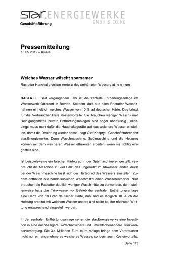 Weiches Wasser spart Waschmittel (PDF Download)