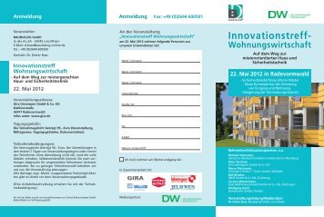 Innovationstreff Wohnungswirtschaft - Hilzinger