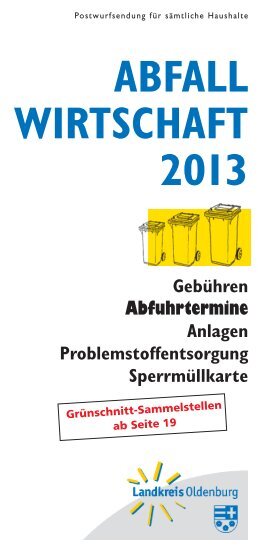 Abfallkalender 2013 - Landkreis Oldenburg