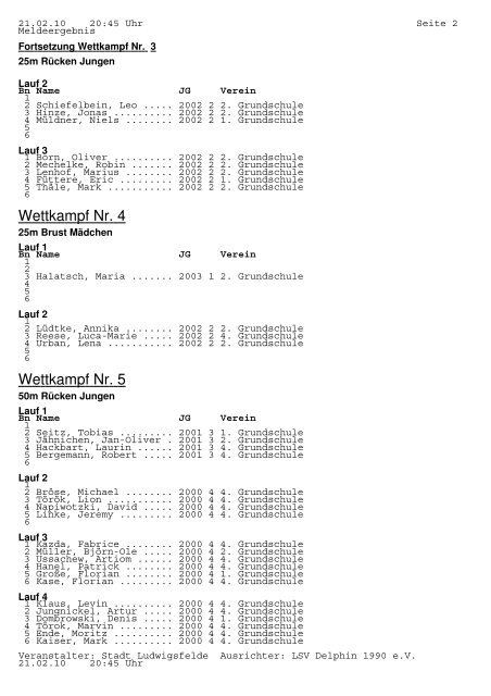 Wettkampf Nr. 1 Wettkampf Nr. 2 Wettkampf Nr. 3 - LSV1990.de