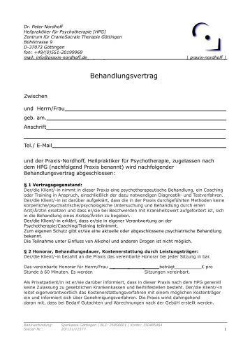 Behandlungsvertrag Magazine