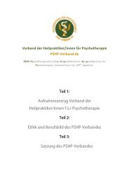 Verband der Heilpraktiker/innen für Psychotherapie PSHP-Verband ...