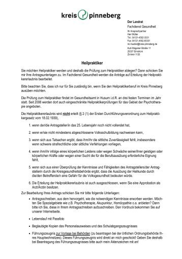 Heilpraktiker Informationsschreiben 21112012 - Kreis Pinneberg