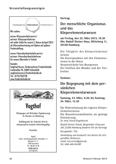 Ausgabe 02/2013 - Gemeinnützige Treuhandstelle Hamburg e.V.