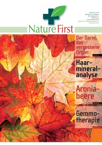 Zeitung 1. Sept. 2010 - Nature First, Apotheke
