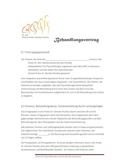 Behandlungsvertrag Dr Phil Gericke Pischke behandlungsvertrag-dr-phil-gericke-pischke