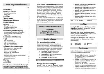 Unser Programm im Überblick Herbstfest !!! Gesellig & Gesund ...