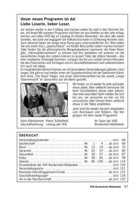 VHS-Programm als PDF - Volkshochschule Bordesholm-Wattenbek