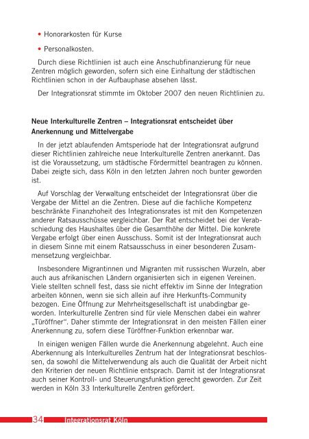 Tätigkeitsbericht des Integrationsrates 2004-2009 - Förderverein ...