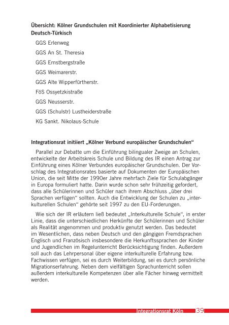 Tätigkeitsbericht des Integrationsrates 2004-2009 - Förderverein ...