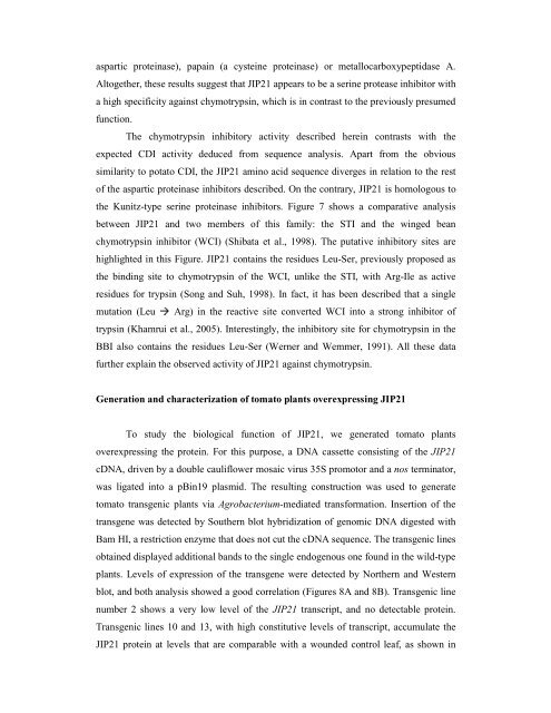 Tomato CDI as a Strong Chymotrypsin Inhibitor ... - Plant Physiology