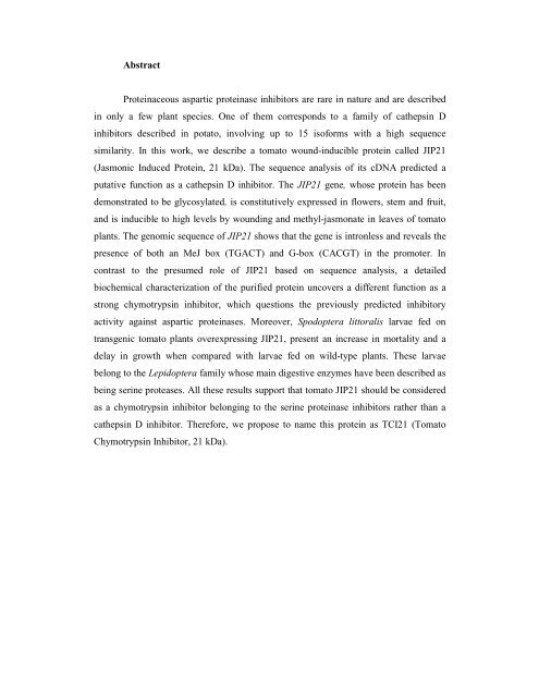 Tomato CDI as a Strong Chymotrypsin Inhibitor ... - Plant Physiology