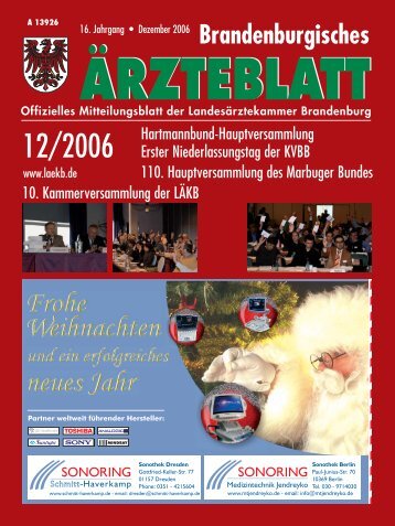 Brandenburgisches Ärzteblatt 12/2006 - Landesärztekammer ...