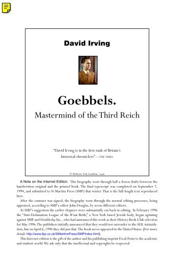 Goebbels (David Irving) - Rvfonline.com