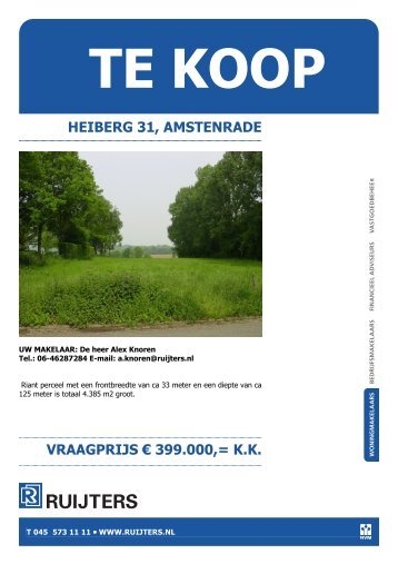 heiberg 31, amstenrade vraagprijs € 399.000,= kk - Ruijters