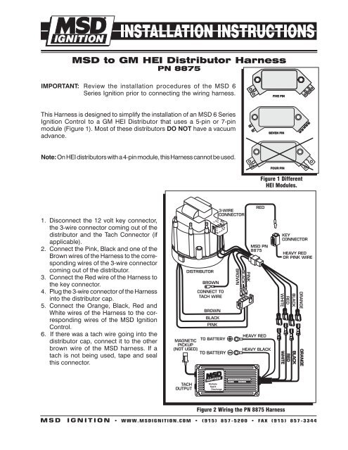 MSD to GM HEI Distributor Harness - MSD Ignition