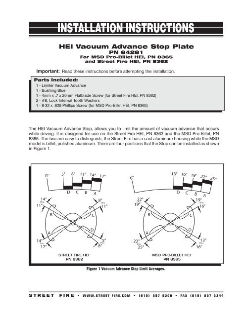 MSD HEI Vacuum Advance Stop Plate MSD HEI Vacuum Advance Stop Plate