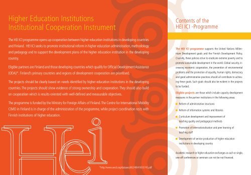 HEI ICI Programme Brochure 2010-2012 - Cimo