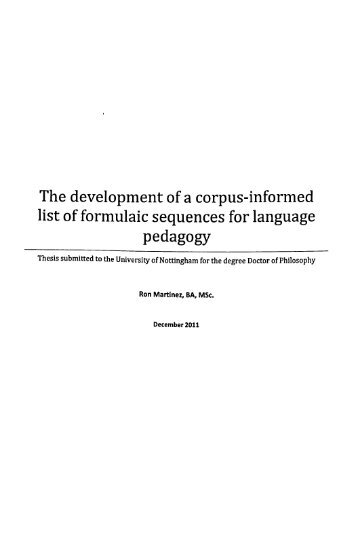 A thesis submitted for the degree of