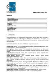 Rapport d'activités 2008 - EMJB