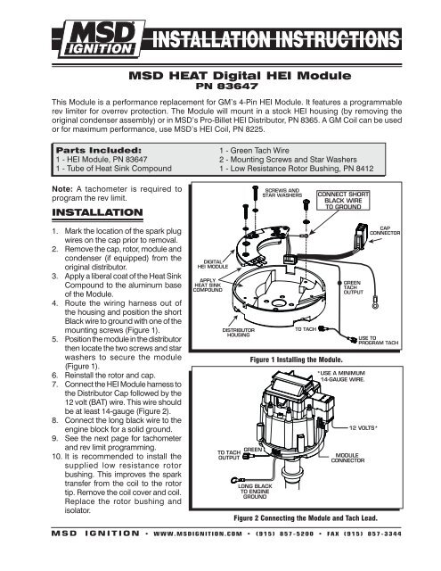 GM HEI Small Distributor Module Heat Sink Kit For Fiero 2.8L V6 (1985-1988) – Aluminum, Made In USA