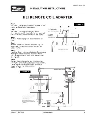 HEI REMOTE COIL ADAPTER - Prestolite Performance - The ...